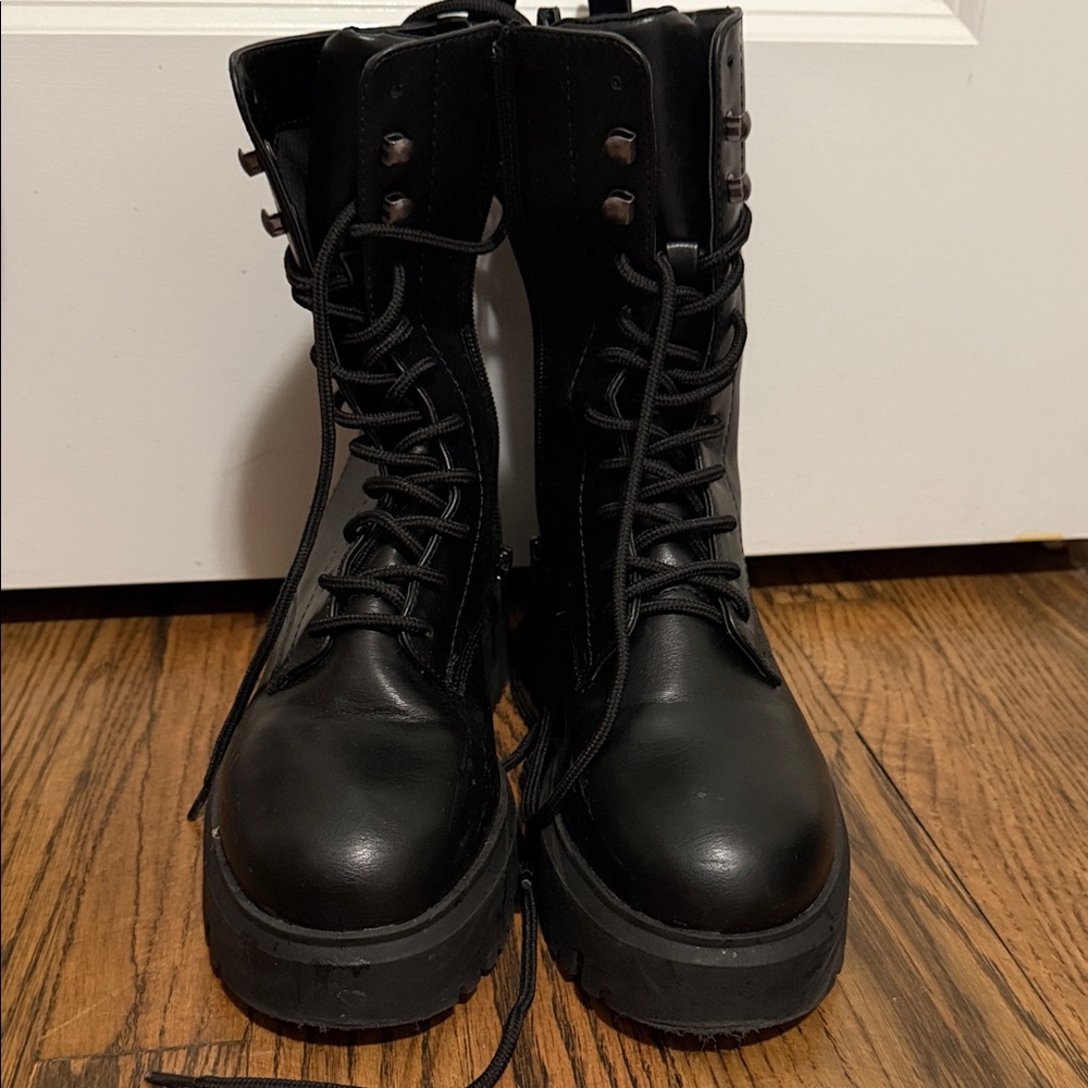 Madden Girl Black Moto Boots